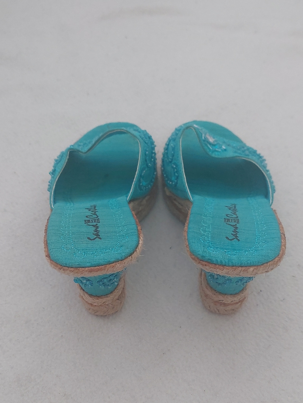 SAND CASTLES Wedge Heel Embellished Sandals NWOT - Picture 4 of 13
